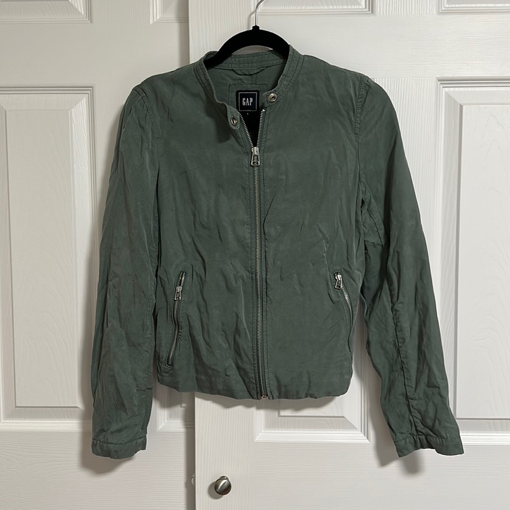 Green zip-up Gap jacket